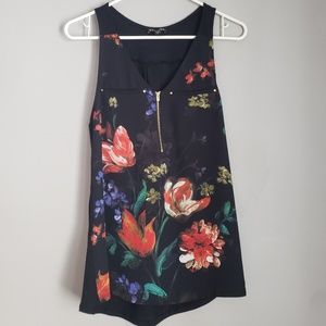 Express Zippered Front Hudson Tank in Floral